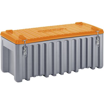 CEMO Caixa universal em polietileno , capacidade de 250 l, capacidade de carga de 200 kg, cinzento / laranja, Caixa universal em polietileno, capacidade de 250 l, capacidade de carga de 200 kg, cinzento / laranja. Dimensões ótimas para carrinhos de plataf CEMO Caixa universal em polietileno , capacidade de 250 l, capacidade de carga de 200 kg, cinzento / laranja, Caixa universal em polietileno, capacidade de 250 l, capacidade de carga de 200 kg, cinzento / laranja. Dimensões ótimas para carrinhos de plataf