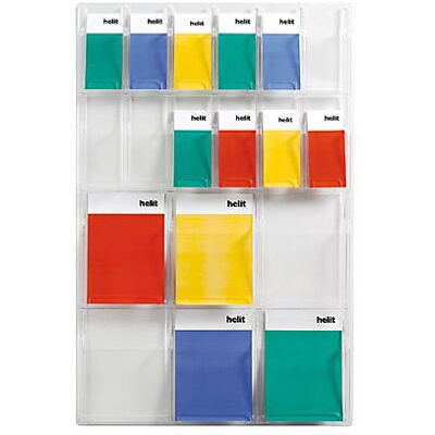 helit Expositor de parede , quantidade de compartimentos x formato 6 x A4, 12 x 1/3 A4, AxLxP 1143 x 762 x 51 mm, Expositor de parede, quantidade de compartimentos x formato 6 x A4, 12 x 1/3 A4, AxLxP 1143 x 762 x 51 mm. Em plástico transparente e de elev helit Expositor de parede , quantidade de compartimentos x formato 6 x A4, 12 x 1/3 A4, AxLxP 1143 x 762 x 51 mm, Expositor de parede, quantidade de compartimentos x formato 6 x A4, 12 x 1/3 A4, AxLxP 1143 x 762 x 51 mm. Em plástico transparente e de elev