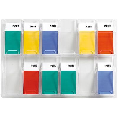 helit Expositor de parede , quantidade de compartimentos x formato 12 x 1/3 A4, AxLxP 518 x 762 x 51 mm, Expositor de parede, quantidade de compartimentos x formato 12 x 1/3 A4, AxLxP 518 x 762 x 51 mm. Em plástico transparente e de elevada qualidade visu helit Expositor de parede , quantidade de compartimentos x formato 12 x 1/3 A4, AxLxP 518 x 762 x 51 mm, Expositor de parede, quantidade de compartimentos x formato 12 x 1/3 A4, AxLxP 518 x 762 x 51 mm. Em plástico transparente e de elevada qualidade visu