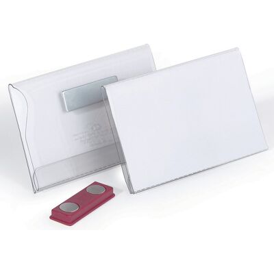 DURABLE Letreiro para nome com íman em película rígida , AxL 54 x 90 mm, embalagem de 25 unid., Letreiro para nome com íman em película rígida, AxL 54 x 90 mm, embalagem de 25 unid. Para uma fixação simples que conserva o material, mesmo em têxteis sensív DURABLE Letreiro para nome com íman em película rígida , AxL 54 x 90 mm, embalagem de 25 unid., Letreiro para nome com íman em película rígida, AxL 54 x 90 mm, embalagem de 25 unid. Para uma fixação simples que conserva o material, mesmo em têxteis sensív