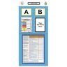 kaiserkraft Quadro de informação para estante com marcação dupla, avaliação, AxL 2000 x 900 mm, azul