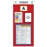 kaiserkraft Quadro de informação para estante com marcação individual, avaliação, AxL 2000 x 900 mm, vermelho