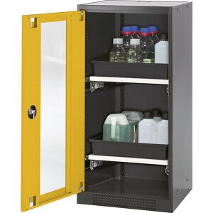 asecos Armário de produtos químicos para laboratório , 1 porta, meia altura, 2 extrações, com janela de visualização, amarelo, Armário de produtos químicos para laboratório, 1 porta, meia altura, 2 extrações, com janela de visualização, amarelo. Para a ar asecos Armário de produtos químicos para laboratório , 1 porta, meia altura, 2 extrações, com janela de visualização, amarelo, Armário de produtos químicos para laboratório, 1 porta, meia altura, 2 extrações, com janela de visualização, amarelo. Para a ar