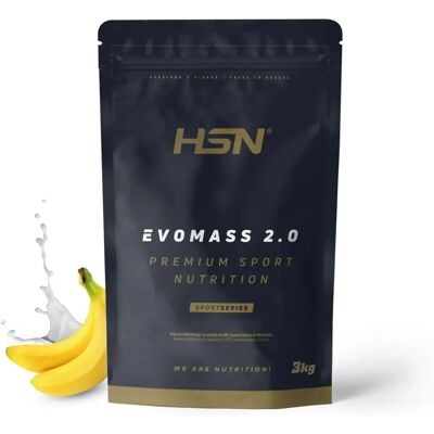 HSN Evomass 2.0 - Banana - Farinha de arroz sem glúten - Proteínas do leite - Vegetariano - 3kg Aumentador de peso HSN Evomass 2.0 - Banana - Farinha de arroz sem glúten - Proteínas do leite - Vegetariano - 3kg Aumentador de peso