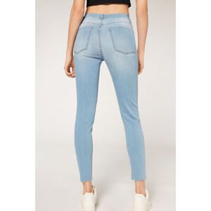 Calzedonia Jeans Skinny com Cintura Subida Mulher Azul Claro Taglia M