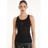 Tezenis Top Decote Americano Viscose Ultraleve Canelado Mulher Preto Tamaño S