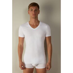 Intimissimi T-shirt em Algodão Supima® Elástico com Decote em V Homem Branco Taglia XL