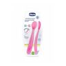 Chicco Colher Silicone 6m+ Rosa X2