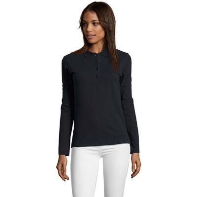 SOLS Azul Marinho Slim Fit Camiseta Polo de Manga Longa - Polo SOLS Azul Marinho Slim Fit Camiseta Polo de Manga Longa - Polo