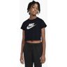 Nike Sportswear - Preto - T-shirt Crop Rapariga tamanho 16