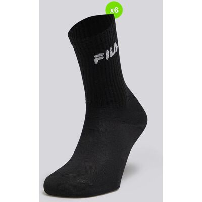 Meias Desportivas Fila Pack 6 Mulher Preto tamanho T.U. Meias Desportivas Fila Pack 6 Mulher Preto tamanho T.U.