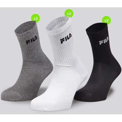 Meias Desportivas Fila Pack 6 Mulher Preto tamanho T.U. Meias Desportivas Fila Pack 6 Mulher Preto tamanho T.U.
