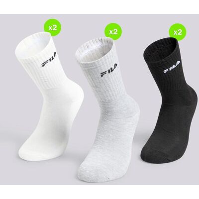 Meias Altas Desportivas Fila Pack 6 Homem tamanho T.U. Meias Altas Desportivas Fila Pack 6 Homem tamanho T.U.