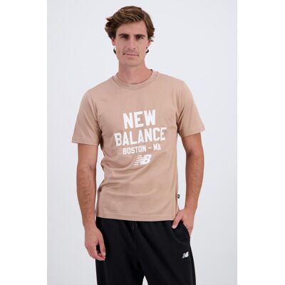 New Balance Stamp - Taupe - T-shirt Algodão Homem tamanho 2XL New Balance Stamp - Taupe - T-shirt Algodão Homem tamanho 2XL