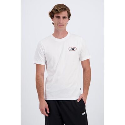 New Balance - Branco - T-shirt Algodão Homem tamanho 2XL New Balance - Branco - T-shirt Algodão Homem tamanho 2XL