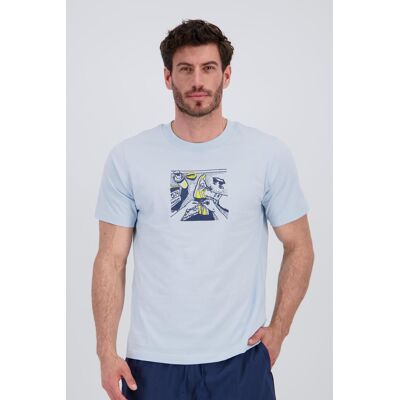 New Balance Linear - Azul - T-shirt Algodão Homem tamanho M New Balance Linear - Azul - T-shirt Algodão Homem tamanho M