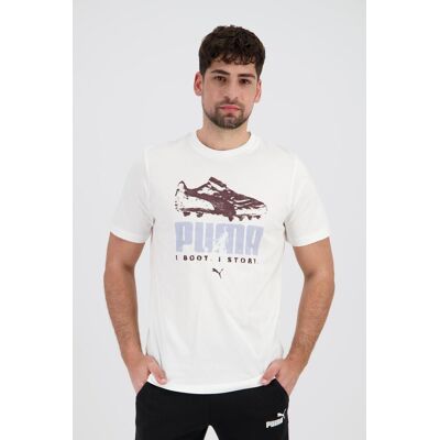 Puma Boot - Branco - T-shirt Algodão Homem tamanho S Puma Boot - Branco - T-shirt Algodão Homem tamanho S