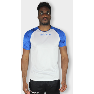 Camiseta De Fútbol Givova Capo Blanca/azul Royal Poliéster MKP Camiseta De Fútbol Givova Capo Blanca/azul Royal Poliéster MKP