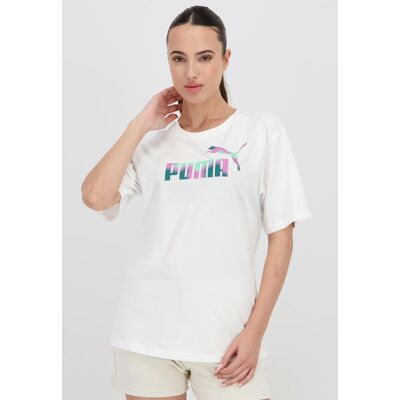 Puma Logo Tie Dye - Branco - T-shirt Mulher tamanho XL Puma Logo Tie Dye - Branco - T-shirt Mulher tamanho XL