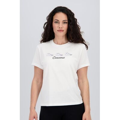 Converse Big Kicks Trio - Branco - T-shirt Mulher tamanho S Converse Big Kicks Trio - Branco - T-shirt Mulher tamanho S