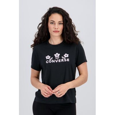 Converse Trio Flowes - Preto - T-shirt Mulher tamanho M Converse Trio Flowes - Preto - T-shirt Mulher tamanho M
