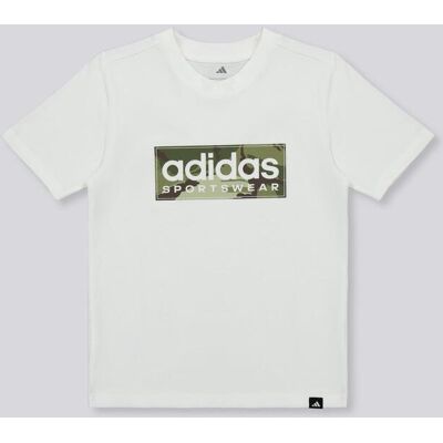 Adidas Camo Linear - Branco - T-shirt Rapaz tamanho 10 Adidas Camo Linear - Branco - T-shirt Rapaz tamanho 10