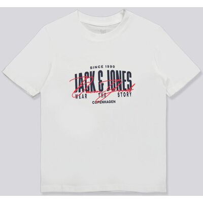 T-shirt Jack & Jones - Branco - Algodão Rapaz tamanho 12 T-shirt Jack & Jones - Branco - Algodão Rapaz tamanho 12