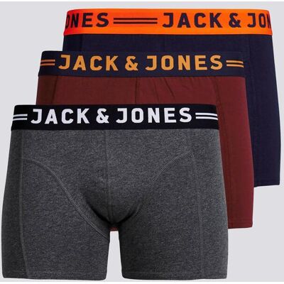 Boxers Jack & Jones - Cinza - Pack 3 Homem tamanho XL Boxers Jack & Jones - Cinza - Pack 3 Homem tamanho XL
