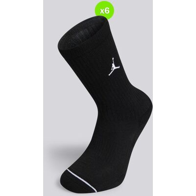 Meias Altas Jordan Everyday Pack 6 Preto tamanho S Meias Altas Jordan Everyday Pack 6 Preto tamanho S