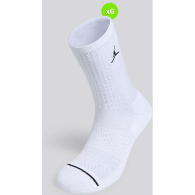 Meias Altas Jordan Everyday Pack 6 Branco tamanho M Meias Altas Jordan Everyday Pack 6 Branco tamanho M