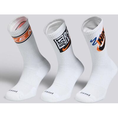 Meias Altas Desportivas Nike Pack 3 Branco tamanho S Meias Altas Desportivas Nike Pack 3 Branco tamanho S