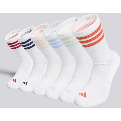 Meias Altas adidas 3s Essentials Pack 6 Branco tamanho L Meias Altas adidas 3s Essentials Pack 6 Branco tamanho L