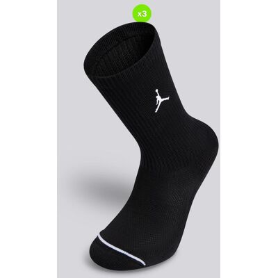 Meias Altas Jordan Ed Elvd Pack 3 Pretas tamanho M Meias Altas Jordan Ed Elvd Pack 3 Pretas tamanho M