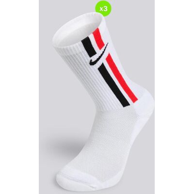 Meias Altas Nike Stripe Elevated Pack 3 Brancas tamanho L Meias Altas Nike Stripe Elevated Pack 3 Brancas tamanho L