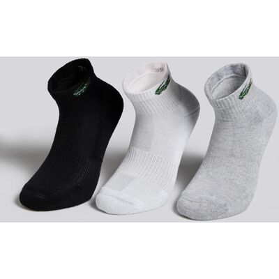 Meias Curtas Desporto Lacoste Pack 3 Brancas tamanho S Meias Curtas Desporto Lacoste Pack 3 Brancas tamanho S