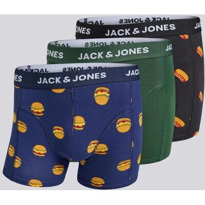 Jack & Jones - Multicor - Pack 3 Boxers Homem tamanho M Jack & Jones - Multicor - Pack 3 Boxers Homem tamanho M