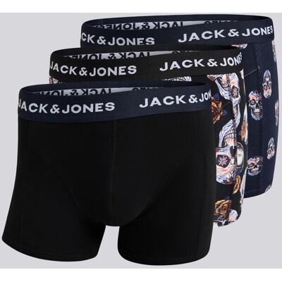 Jack & Jones Skulls - Pack 3 Boxers Homem tamanho M Jack & Jones Skulls - Pack 3 Boxers Homem tamanho M