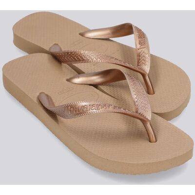 Havaianas Top Tiras - Dourado - Chinelos Praia Mulher tamanho 42 Havaianas Top Tiras - Dourado - Chinelos Praia Mulher tamanho 42