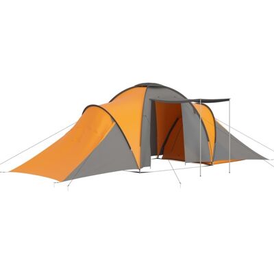 vidaXL Barraca de Camping 6 Pessoas Cinza e Laranja - Barraca de Camping vidaXL Barraca de Camping 6 Pessoas Cinza e Laranja - Barraca de Camping
