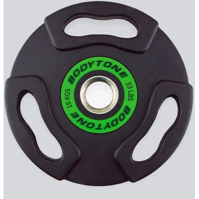 Disco 15kg Bodytone - Verde - Diâmetro 50 mm tamanho T.U. Disco 15kg Bodytone - Verde - Diâmetro 50 mm tamanho T.U.