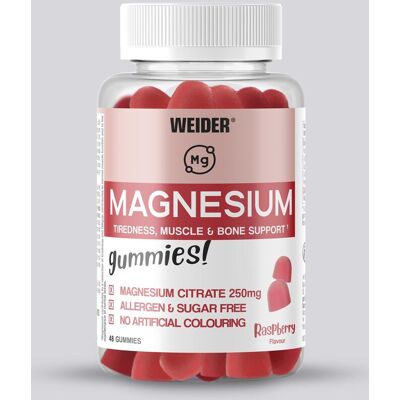 Gomas de Magnésio Weider - Framboesa - Apoio muscular Gomas de Magnésio Weider - Framboesa - Apoio muscular