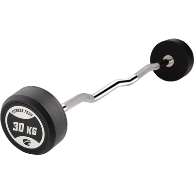 Barra Montada Curva Fitness Tech - 30kg, Ajustável, Compacta Barra Montada Curva Fitness Tech - 30kg, Ajustável, Compacta