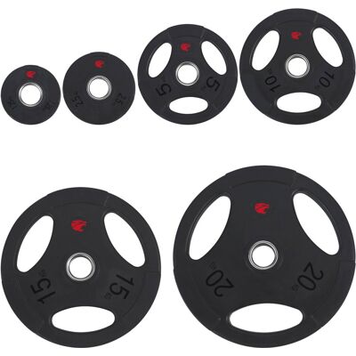 Conjunto 105kg Discos De Borracha 3 Pega 50mm Profissionais Fitness Tech MKP Conjunto 105kg Discos De Borracha 3 Pega 50mm Profissionais Fitness Tech MKP
