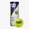 Wilson Roland Garros All Court - Amarelo - Pack 3 Bolas Ténis tamanho UNICA