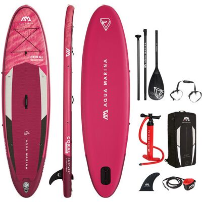 Prancha Insuflável Aqua Marina Coral - Rosa - Prancha Paddle Surf MKP Prancha Insuflável Aqua Marina Coral - Rosa - Prancha Paddle Surf MKP