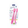 Chicco Colher Silicone Rosa +6 Meses x 2 Unidades
