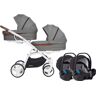 Easygo Carrinho de Bebé Gémeos Isofix Ready Cinzento