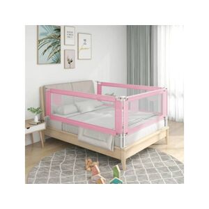 Vidaxl Barra de segurança p/ cama infantil tecido 200x25 cm rosa