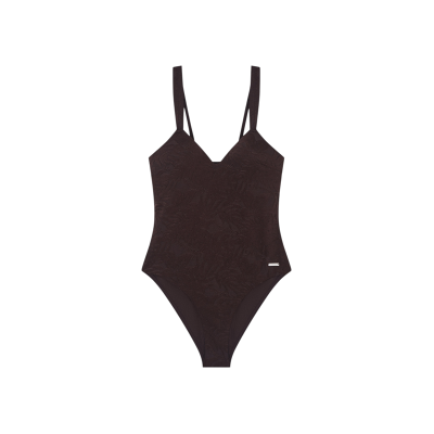 Emporio Armani para mulher. EW003279_AF20241 Fato de banho Monstera castanho (L), Marrom, Beachwear, Poliéster Emporio Armani para mulher. EW003279_AF20241 Fato de banho Monstera castanho (L), Marrom, Beachwear, Poliéster