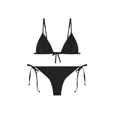 Emporio Armani para mulher. EW000786_AF20255 Biquíni de lurex preto (S), Beachwear, Poliamida Emporio Armani para mulher. EW000786_AF20255 Biquíni de lurex preto (S), Beachwear, Poliamida
